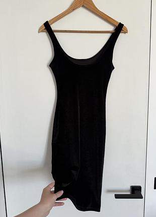 Сукня чорна pull&bear велюрова 7