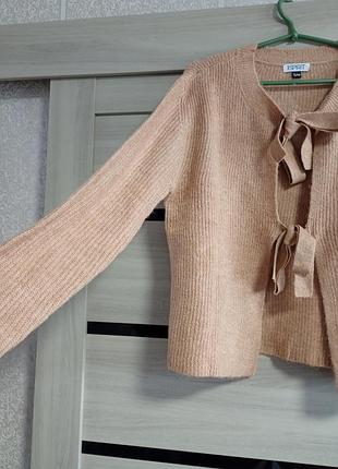 Кофта новая с бантами песочная 4