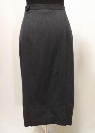 Kenzo paris юбка из тонкой шерстяной ткани прямая серая винтаж3 фото