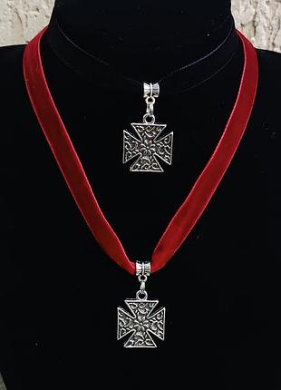 Дукач крест. на бархатной ленте