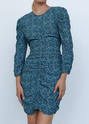 Короткое платье с оборками zara