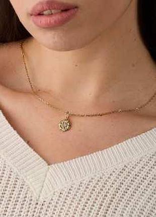Кулон подсолнух lavender 925 gold zirkon / кулон подсолнух lavender 925 gold zirkon
