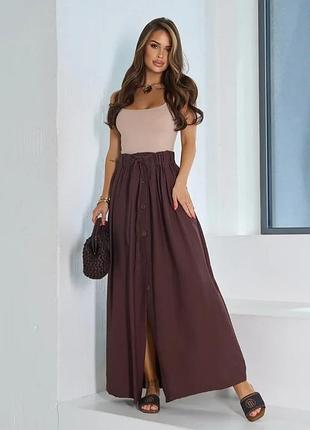 Юбки issa plus 15192 xxl темно-коричневый