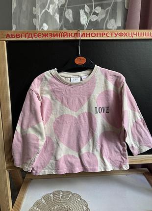 Лонг в сердечках zara 98р на дівчинку
