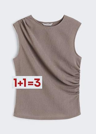 1+1=3 🎁 фактурная блуза топ с драпировкой от h&amp;m