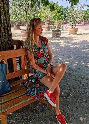 Платье комбез в цветка zara размер s /36 (7768128330)