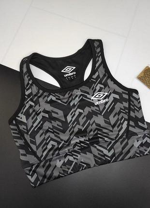 Спортивный черно серый топ umbro размер s