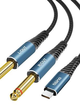 Аудіокабель tisino type c - jack 6,35 мм 1 м