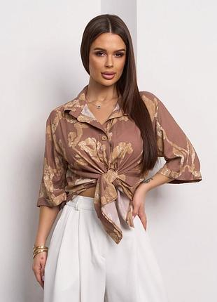 Рубашки issa plus 14776 s коричневый