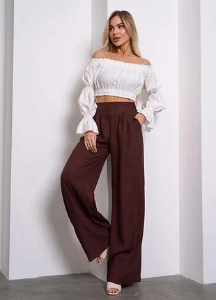 Брюки issa plus 14455 s темно-коричневый