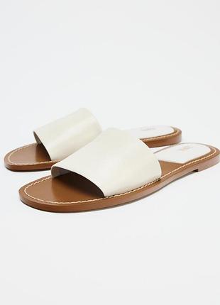 Базові шльопанці зі шкіри zara