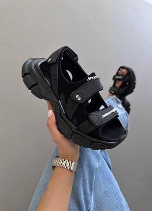 Женские чёрные сандалии balenciaga 3xl sandals black x баленсиага 41