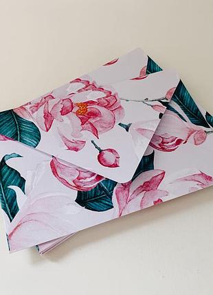 Конверт pattern "піони" с6