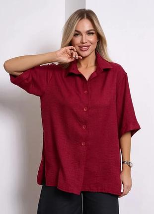 Рубашки issa plus 15155 xxl бордовый