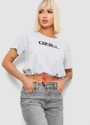 Футболка женская с принтом, цвет серый, 244r2306 xl, 50, xl