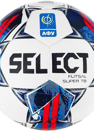 Мяч футзальный select futsal super tb v22 афу бело-чевоный, синий уни 4