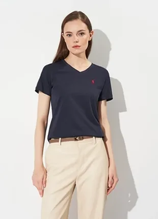 Базовая черная футболка из коттона polo ralph lauren