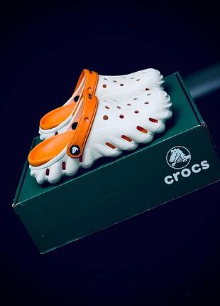 Crocs echo clog premium orange крокс жіночі жовтогарячі