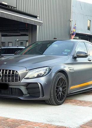 Комплект обвісів з заднім дифузором (дизайн black mamba c63gt) для mercedes c-сlass w205 2014-2021 рр