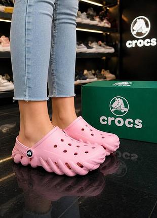 Crocs echo clog premium pink крокс жіночі рожеві