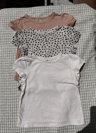 Комплект футболок для дівчинки 92 розмір 2 роки h&m