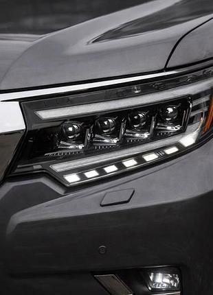 Передние фары lexus-design 4-led v2 (2017-2026, 2 шт) для toyota land cruiser prado 150