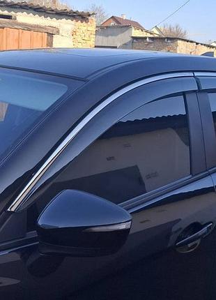 Вітровики з хромованим молдингом niken luxury (4 шт) для mazda cx-5 2012-2017 рр