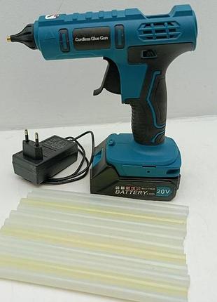 Акумуляторний клейовий пістолет cordless glue gun 18v-21v (комплект з акумулятором 20v 2.0ah) ( товар з вітрини)