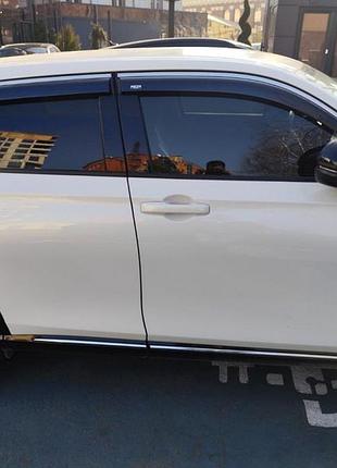 Ветровики с хромированным молдингом (4 шт, niken) для honda hr-v 2021- гг