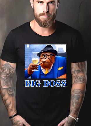 Футболка мужская с прикольным принтом "big boss"