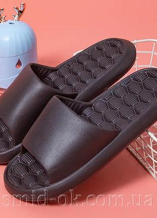 Шльопанці літні піна чорні 40-41 (стопа 25,5-26 см) eva cube design тапки масажні black 44-45(стопа 28,5-29см)