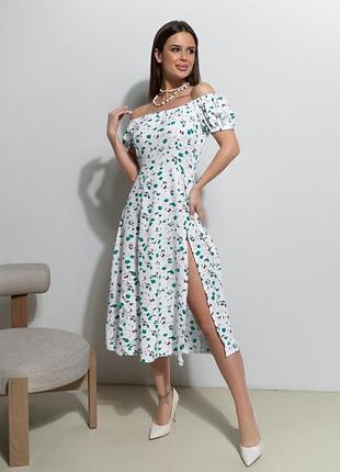 Платья issa plus 14544 l белый/зеленый