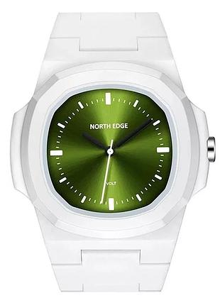 Часы north edge volt механические 29.2 мм водостойкий корпус белый/зеленый