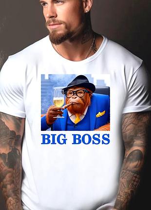 Футболка мужская с прикольным принтом "big boss"