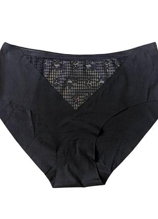 Трусики бесшовные anttifu lingerie 885 размер xl-3xl микрофибра черный, xxxl