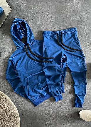 Спортивний костюм чоловічий синій всесезонні худі та джогери xs-xxl українського виробництва бренда kuznecoff l