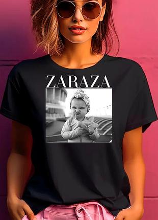 Футболка женская с прикольным принтом "зараза - zaraza" чорний, 2xl