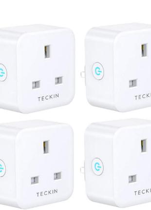 Розумна розетка teckin, 13a wifi-розетка, працює з alexa echo та google home, wifi-розетки з функцією синхронізації