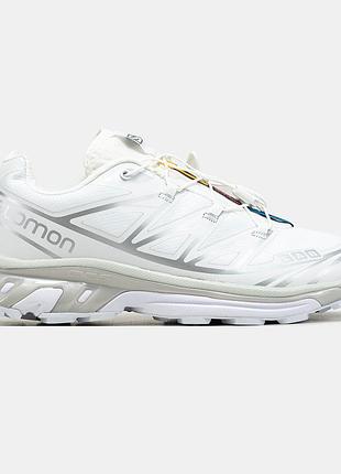 Белые кроссовки унисекс salomon s lab xt-6 white soft ground х саломон 45