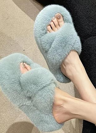 Трендовые женские тапочки из эко меха 35-36 р. 23 см