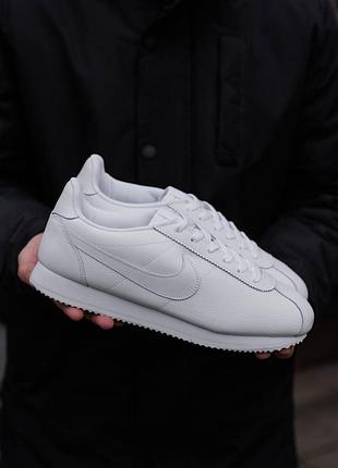 Белые кроссовки унисекс nike cortez full white х кортез 44