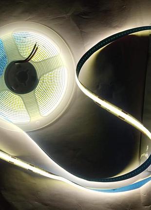 Светодиодная лента 12в 320 cob led нейтральный белый свет 4000k ширина 8мм, за 1м цена