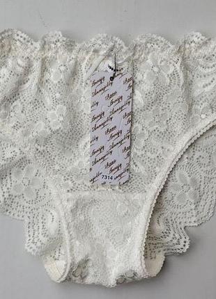 Трусики annajolly кружевные молочный м 7314