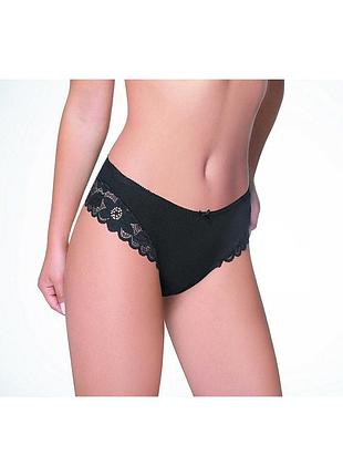 Трусики стрінги annajolly бавовна з мереживом чорний xxl 52 81117