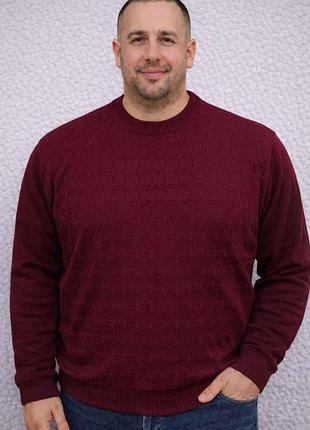 Свитер мужской демисезонный triko больших размеров бордовый 4хl