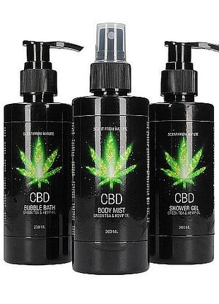 Набір для ванни і душу cbd care set-green tea & hemp oil ( 3 предмета ) sexual fantasy