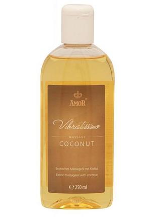 Масажна олійка amor vibratissimo coconut з ароматом кокоса, 250 мл sexual fantasy