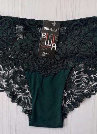 Трусики biweier мереживні зелений xхl 48-50 633
