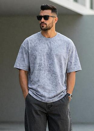 Футболка мужская leliss oversize свободного кроя с приспущенным плечом хлопковая