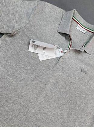 Футболка поло мужская светло-серая меланж. 2xl